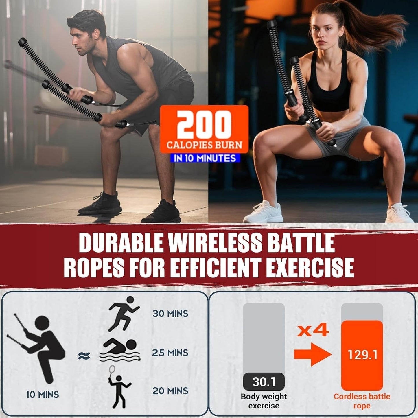 shopnest™ Ropeless Battle Ropes